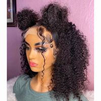 Perruques Courtes Sans Colle à Dentelle HD pour Femmes Noires, 100% Cheveux Humains Vierges Brésiliens Pré-Pluckés