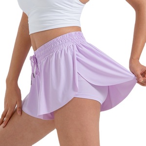 Gonna a farfalla Sweat Spandex comodi vestiti da salotto estate 2 in 1 Flowy Athletic Women Biker Shorts palestra Yoga Running Shorts - Product Image 5