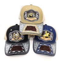 Gorra de Béisbol Unisex Personalizada con Logotipo de Herradura Metálica en 3D, Estilo Occidental, Étnico, Informal, para Pesca, Playa y Aire Libre