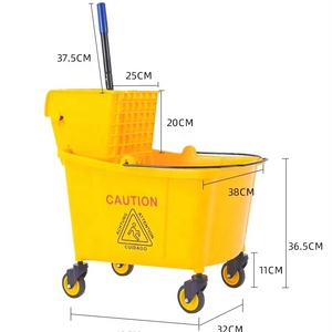 2026 BEAO Vente en gros Seau <span class=keywords><strong>essoreur</strong></span> de 32L en microfibre jaune avec essoreuse à eau UP-062 pour hôtel - Product Image 1