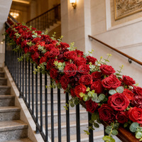 Fleur artificielle en soie rose 200cm*35cm pour décoration de table de mariage, décoration de rampe d'escalier, chemin de fleurs