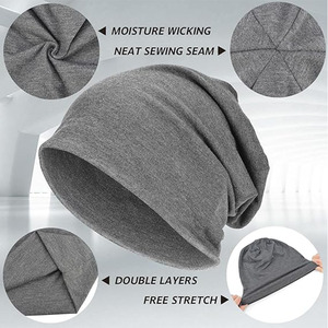 Logo personnalisé en gros longue tresse surdimensionné mince coton tête de mort casquette <span class=keywords><strong>chimio</strong></span> casquette <span class=keywords><strong>nuit</strong></span> dormir chapeaux en gros pour toutes les saisons - Product Image 2