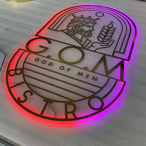 Insegna al Neon 3D in Alluminio Retroilluminata Personalizzata, Nome per Salone <span class=keywords><strong>di</strong></span> Bellezza o Barbiere, Impermeabile IP65, Pannello Decorativo Illuminato a LED - Product Image 3