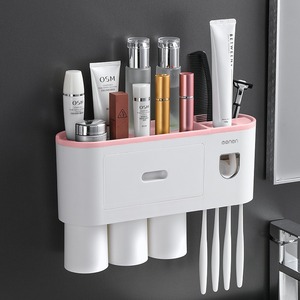Portaspazzolini Creativo da Parete Senza Foratura con Porta Bicchieri per Igiene Orale - Ingrosso - Product Image 3