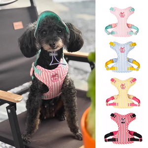 New Pet Dog <strong>Harness</strong> with Leashes Outdoor Walking <strong>Cat</strong> Puppy Pet Accessories Adjustable Striped Dog <strong>Harness</strong> Leash Set - Product Image 2