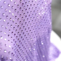 FB003 Tissu en maille élastique de luxe avec strass, tissu en tulle à cristaux thermocollants pour robe de mariée, robe de soirée, robe de bal