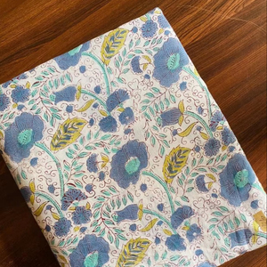 Jaipuri ผ้าคอตตอน100% ผ้าพิมพ์ลายแบบบล็อกผ้าคุณภาพสูงสีคมชัด - Product Image 1