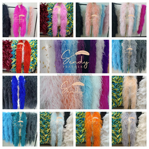 ふわふわ厚手ダチョウフェザーボアスカーフBoa De Plumasパーティーデコレーション衣服アクセサリーウェディングドレスステージパフォーマンス装飾 - Product Image 4