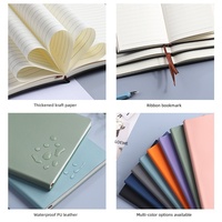Carnet A5 en cuir PU souple fait main, personnalisable avec logo, style professionnel coloré, impression par gravure, 200 pages, couverture imperméable