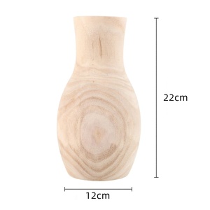 Vaso Rustico <span class=keywords><strong>in</strong></span> <span class=keywords><strong>Legno</strong></span> per Fiori, Portafiori da Tavolo per Arredamento Casa, Ufficio e Stile Rustico - Product Image 4