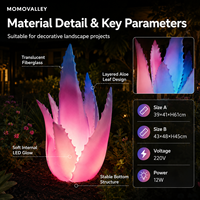 Lampes de jardin en forme de plantes succulentes lumineuses Momovalley pour l'aménagement paysager des cours d'hôtels, éclairage décoratif nocturne