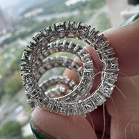 批发IGI认证HPHT CVD VVS1实验室生长钻石14K 18k纯金925银饰品订婚永恒戒指