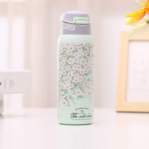 Seaygift <span class=keywords><strong>2020</strong></span> nuevo diseño de la flor de pared doble aislamiento térmico Taza Termo vacío frascos de acero inoxidable botella de agua con paja - Product Image 4