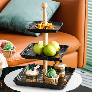 3-Tier Serving <strong>Tray</strong> Cupcake Stand Fruit PlateS Holder <strong>Desserts</strong> Snack Plate for Christmas Wedding Party Cake <strong>Dessert</strong> <strong>Tray</strong> - Product Image 3