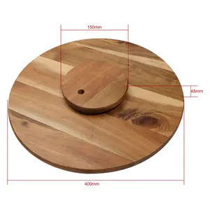 Round Shaped Cheese Board Charcuterie Board Set Rotating Cheese Serving Platter Lazy Susan Acacia Serving Tray