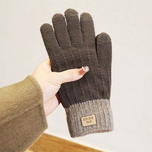 Guantes <span class=keywords><strong>de</strong></span> punto con cable para mujer, guantes <span class=keywords><strong>de</strong></span> punto cálidos con forro polar y pantalla táctil para mujeres y niñas, regalo <span class=keywords><strong>de</strong></span> invierno - Product Image 2