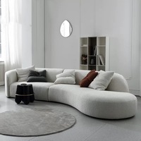 Meubles modernes de luxe en bois PU Boucle souple Forme spéciale Ensemble de canapés modulaires Cachemire Design blanc pour salon Hôtel Villa