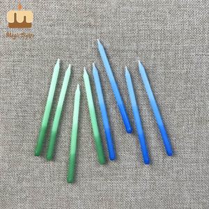 Goede Leverancier In China Blauw En Groen Ombre <span class=keywords><strong>Hand</strong></span> Gedoopt Lange Dunne Gelukkige Verjaardag Kaarsen Feestkaarsen - Product Image 5