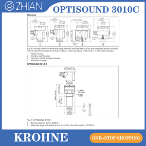 Medidor de Nivel de Líquidos y Sólidos KROHNE, Medidor de Nivel Ultrasónico de Dos Hilos 4-20 MA/HART OPTISOUND 3010 C - Product Image 3