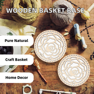 Lot de 2 bases de panier en bois naturel poli de 140 mm pour crochet, fournitures de tissage artisanal DIY, décoration murale pour la maison - Product Image 2
