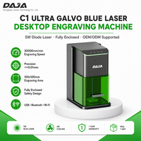DAJA C1 Ultra 5W Macchina per Incisione Laser Blu Galvo, Incisore da Tavolo Portatile ad Alta Precisione per Metallo, Legno, Pelle, Gioielli