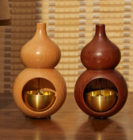Campana de puerta de latón macizo, campana de cobre, decoración para tienda, recordatorio de entrada, campana de viento de madera con forma de calabaza
