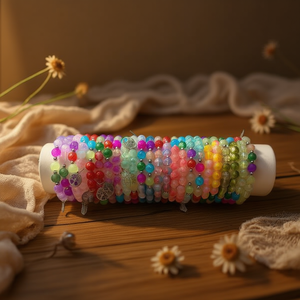 Braccialetti con perline Life Tree, 24 pezzi, in acciaio inossidabile, fatti a mano, stile bohémien, con strass di cristallo, regalo unisex - Product Image 2