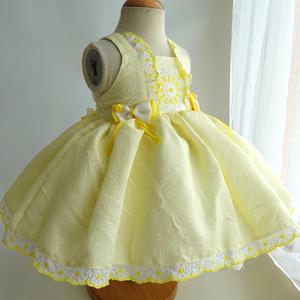 Robes d'été espagnoles jaunes pour petites filles, tenues pour enfants, mode vintage, vente en gros, boutiques de vêtements pour enfants - Product Image 2