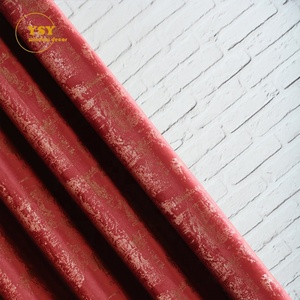 Tende Decorative in Tessuto <span class=keywords><strong>Blu</strong></span> e Rosso con Bronzatura Dorata, Drappeggi in <span class=keywords><strong>Velluto</strong></span> Jacquard - Product Image 4