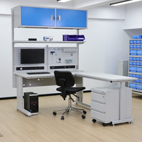 Mesa de Trabajo Esquinera DETALL ESD para Ensamblaje de Semiconductores con Ajuste de Altura y Diseño Ergonómico