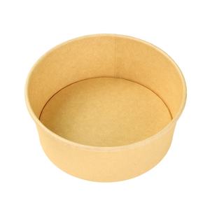 Großhandel 750ml 1000ml 1500ml Einweg wasserdichte Kraft papier Suppen tassen Nudel Kraft papier Runde Schüssel Salats ch üssel - Product Image 5