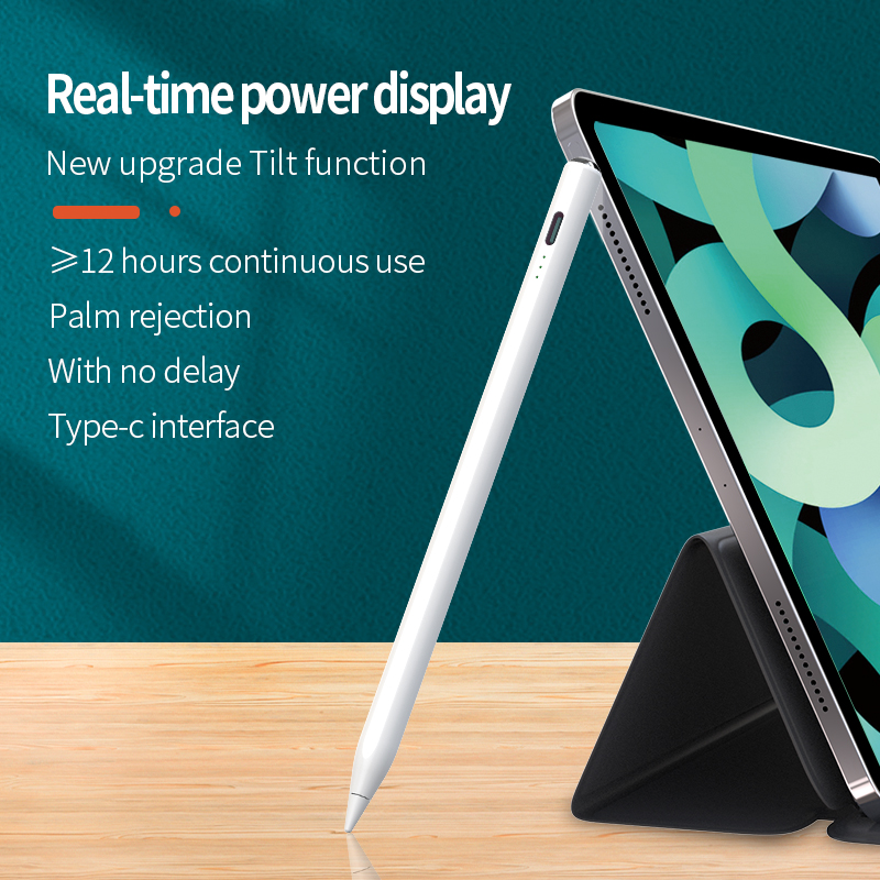 Активный стилус с функцией отклонения пальмы с индикатором уровня питания, емкостная ручка с 3 светодиодными индикаторами для Ipad смартфона