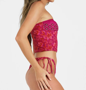 Sexy <strong>Bandeau</strong> <strong>Tankini</strong> Women Recycled Nylon Spandex Strapless Halter Adjustable Anti Slip Support Swimwear Beach OEM Custom - Product Image 1