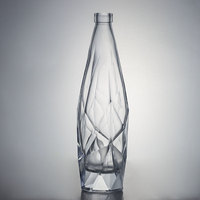 Bouteille d'eau en verre gaufré de luxe 500ml 750ml, Bouteille à boisson haut de gamme, Bouteille de jus en verre transparent personnalisée, Bouteille de tequila avec bouchon