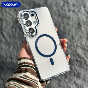 VAWI B444 Série Cristal <span class=keywords><strong>de</strong></span> Glace <span class=keywords><strong>Coque</strong></span> Rigide en PC Transparente Antichoc avec Couverture Magnétique pour <span class=keywords><strong>Samsung</strong></span> S23 S24 S25 S26 Ultra pour iPhone - Product Image 6