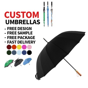Parapluie de golf 16K personnalisé avec logo, coupe-vent, protection UV, manche en bois massif, idéal pour événements extérieurs – Vente en gros - Product Image 2