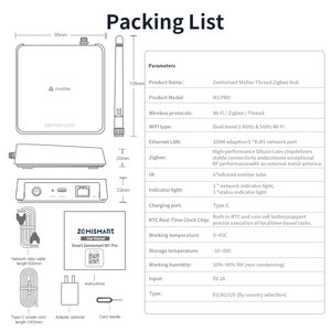 Zemismart Matter M1 Pro <span class=keywords><strong>Hub</strong></span> Domotique Intelligent avec Passerelle Zigbee, Thread et IR Intégrées, Compatible Tuya, Apple Home, Alexa, Google Home, <span class=keywords><strong>SmartThings</strong></span> - Product Image 6