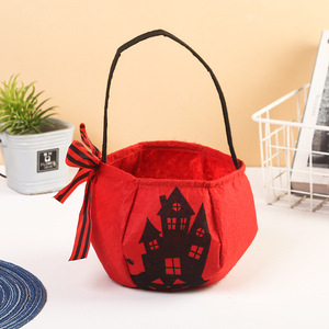 Cesta de tela roja <span class=keywords><strong>para</strong></span> dulces de <span class=keywords><strong>Halloween</strong></span>, bolsa de regalo portátil con patrón de cruz y <span class=keywords><strong>tumba</strong></span> de casa embrujada <span class=keywords><strong>para</strong></span> recuerdos de fiesta de <span class=keywords><strong>Halloween</strong></span> <span class=keywords><strong>para</strong></span> niños - Product Image 5