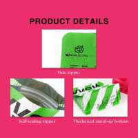 Emballage personnalisé pour grains de café en aluminium avec fermeture éclair et poignée, impression numérique, sachet plat pour en-cas