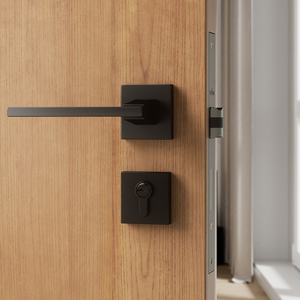 Chất Lượng Cao Hiện Đại Nhôm Màu Đen Nội Thất Tay Nắm Cửa Thiết Lập Với Khóa Chìa Khóa Cho Khách Sạn Nhà Căn Hộ Phòng Ngủ - Product Image 6
