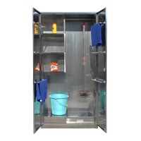 Armoire multifonctionnelle en acier inoxydable Outil de nettoyage Armoire 2 portes Armoire antirouille Placard