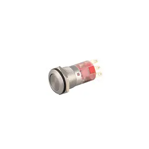 5 Pins Roestvrijstalen Drukknop Ip67 Industrie Controle Reset Schakelaar 16Mm Normaal Open Normaal Dicht