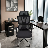 Chaise de bureau exécutive moderne à dossier ergonomique, réglable en hauteur, avec accoudoirs 3D et base pivotante en nylon, très vendue à Singapour