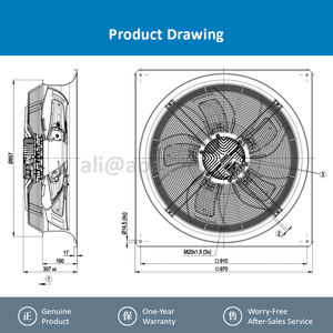 Ventilador Axial ebmpapst W3G800-GV01-01/F02 para Sistemas de Ventilación HVAC, Purificador de Aire, Equipo Industrial - Product Image 4