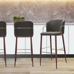 Trong Nhà Màu Xanh lá cây nhung chân gỗ thanh ghế truy cập hiện đại sang trọng Chiều cao thanh phân với phần còn lại cánh tay bằng thép không gỉ - Product Image 5