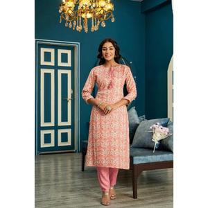 Kurta recto de algodón puro para mujer, elegante traje indio para ocasiones especiales en venta al por mayor, nuevo estampado Floral de moda - Product Image 1