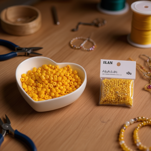 Perline di Riso Ilan Abalorios 4mm Gialle 50g per Creazione di Gioielli Artigianali - Product Image 3