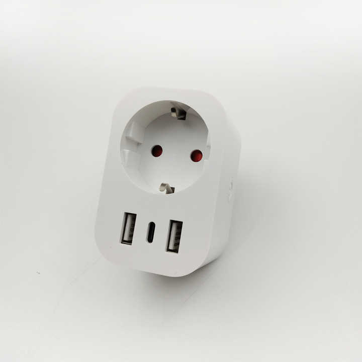 European Smart Wi-Fi USB Plug Socket Single Outlet 2 USB Ports + Type C ...
