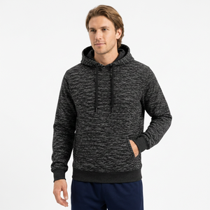 เสื้อฮู้ด AERO รุ่น Unisex สีดำลายมาร์เลด ผ้าเฟรนช์เทอร์รี่ถัก 100% ผ้าฝ้าย ทรงปกติ สวมใส่สบาย สไตล์สตรีทแวร์ เหมาะสำหรับฤดูหนาว มีกระเป๋า - Product Image 2