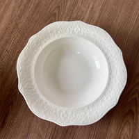 Nouvelle Assiette en Porcelaine de Luxe Moderne en Céramique, Motif Floral en Relief, 6/7/8/9/10/11 Pouces, pour Fruits et Desserts, Idéale pour Mariages et Cadeaux